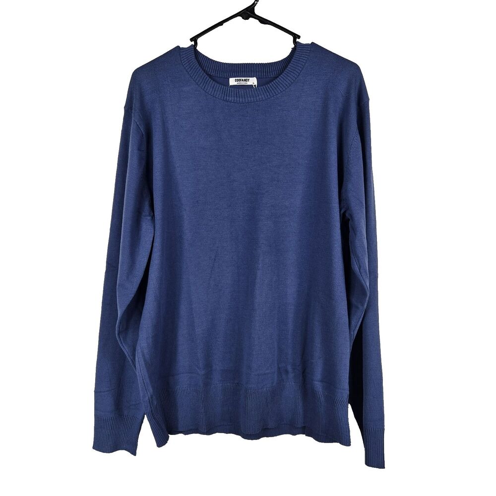 Coofandy Men's Size XL Blue Long‎ Sleeve Crew Neck Shirt NWT